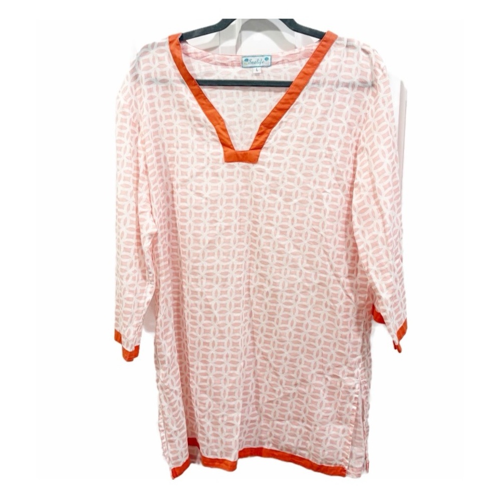 EUC Sealife Coral Swim Coverup Size Large